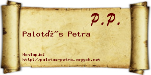 Palotás Petra névjegykártya