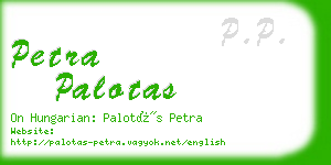 petra palotas business card